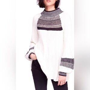 Free people Mock neck Waffle knit tunic top